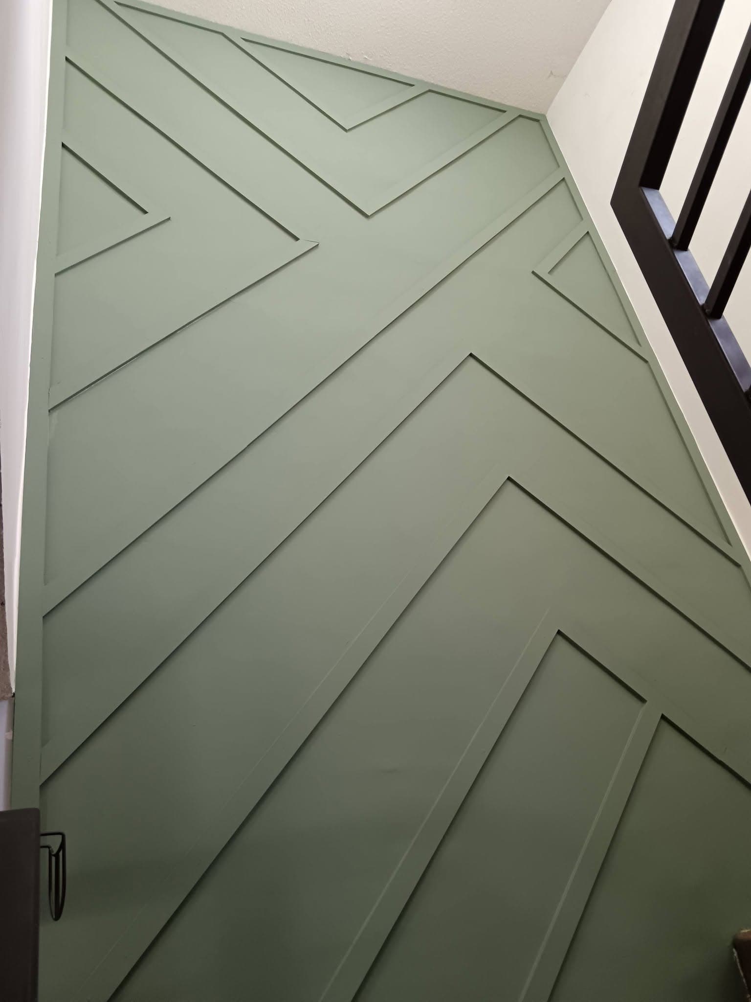 Moldura geométrica en muro de cubo de escalera, Hermosillo Sonora